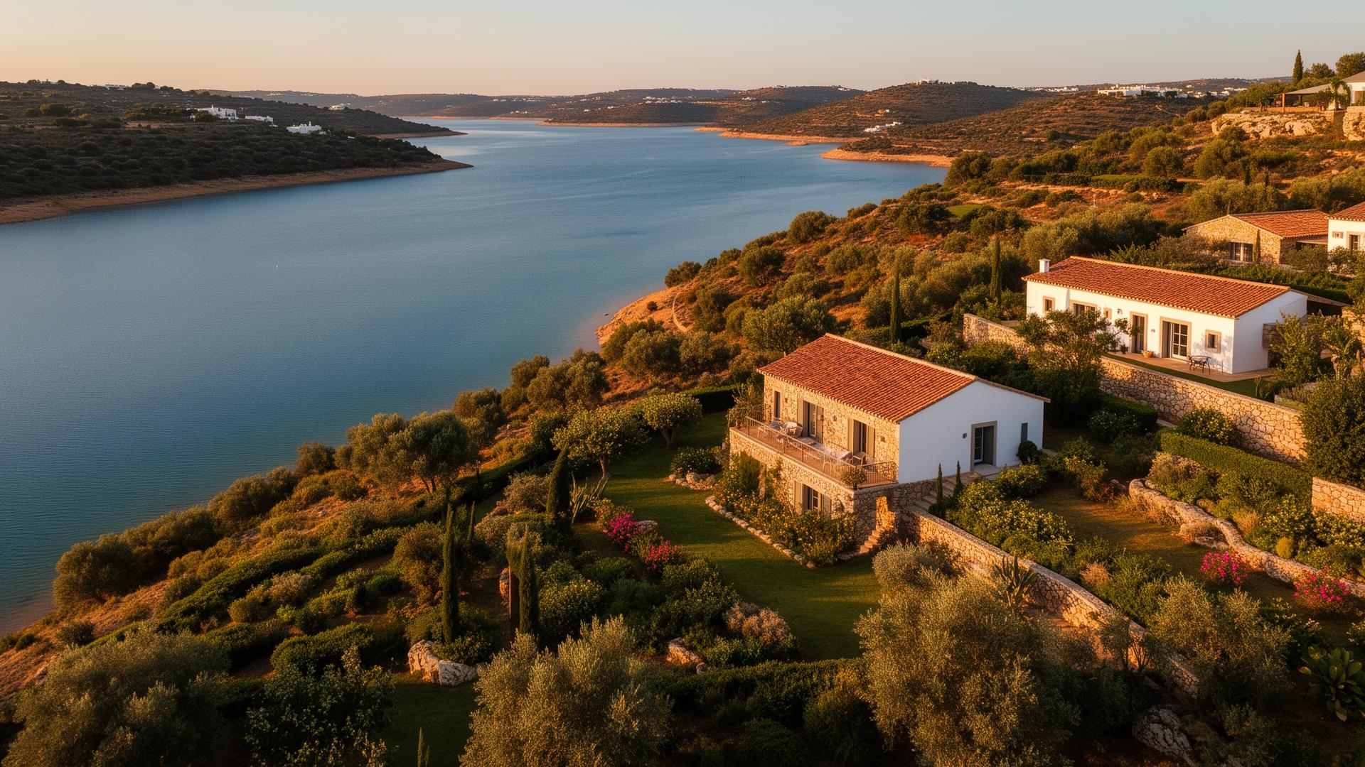 Lakeside regenerative landscape at golden hour — Earthwalker Sanctuaries